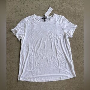 Eileen Fisher round neck cap sleeve basic white short sleeve tee t-shirt NWT